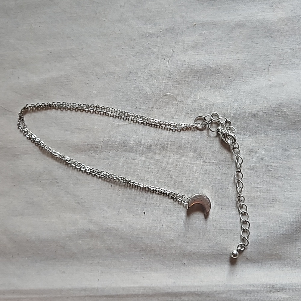 Silver Moon charm necklace
